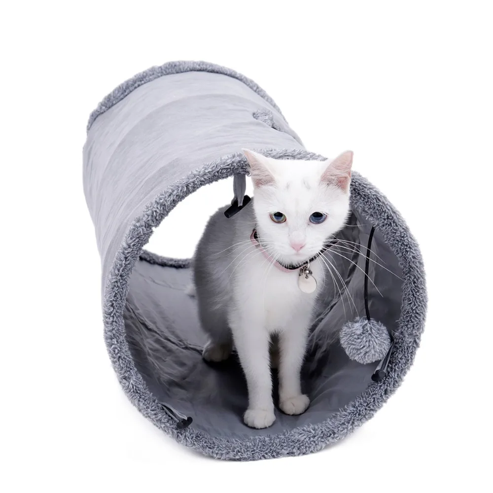 Высококачественный Прочный замшевый материал котенок S/M складной Забавный туннель для кошек Кот кролик играть туннели трубы кошки обучение игрушка