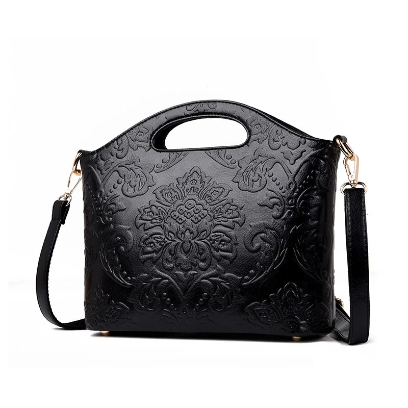 Высококачественная дизайнерская женская сумка, роскошная женская сумка, кожаная женская сумка через плечо, модные женские сумки через плечо - Цвет: Black