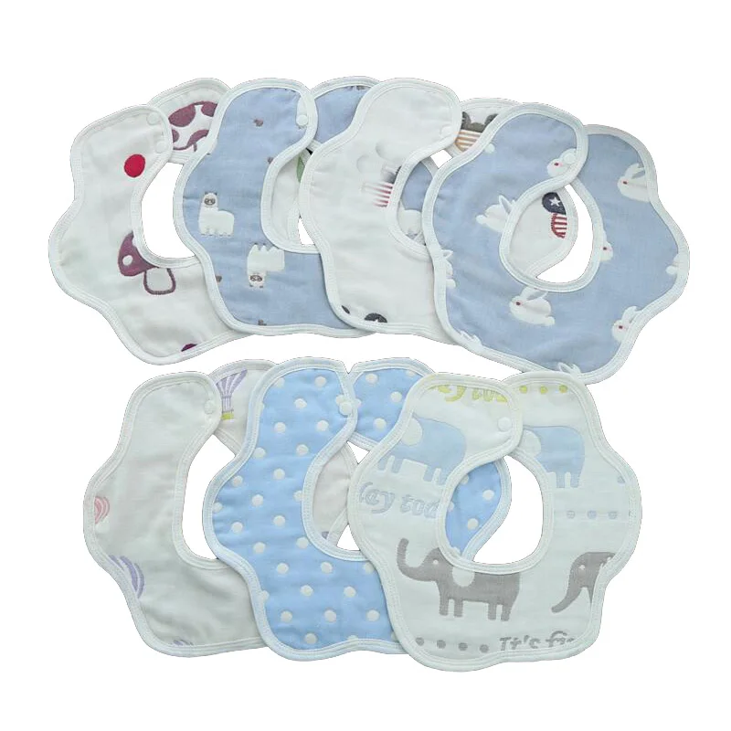 Babador do Bebê Toalha para Meninos Bavoir Babadores Infantil Saliva Meninas Recém-nascidas Baberos Bebes Bib Algodão 6 Camadas 10pcs 3 Bavoir 10pcs Babador Do Bebê Babadores Infantil
