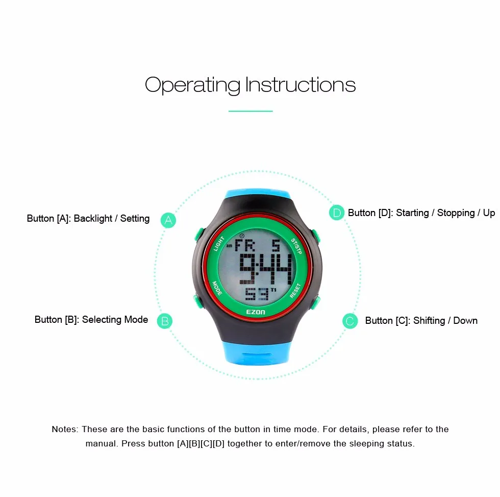 Мужские Цифровые уличные спортивные часы для бега с таймером для женщин и студентов, водонепроницаемые часы EZON L008