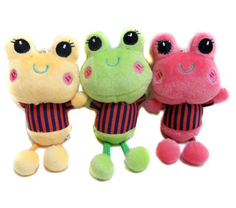 

Cute cartoon hanging frog with suction cups car interiors supplies ornaments bags pendant plush toys 10pcs/sets