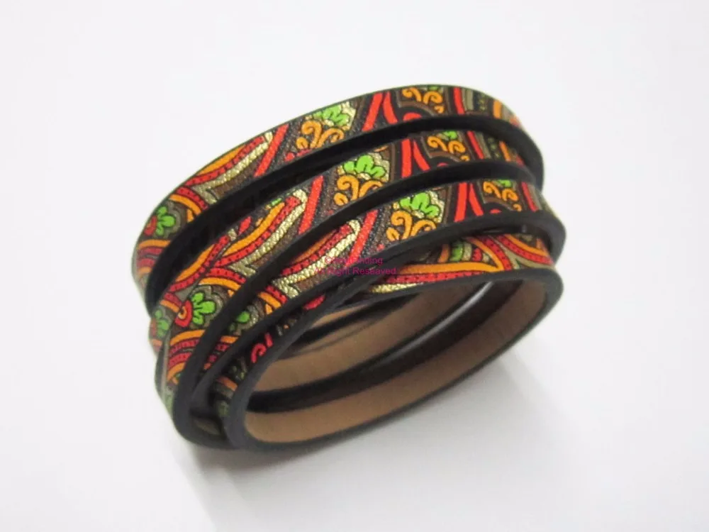 5x2mm Ethnic leather cord Mixed colors ethnic Flat | Украшения и аксессуары