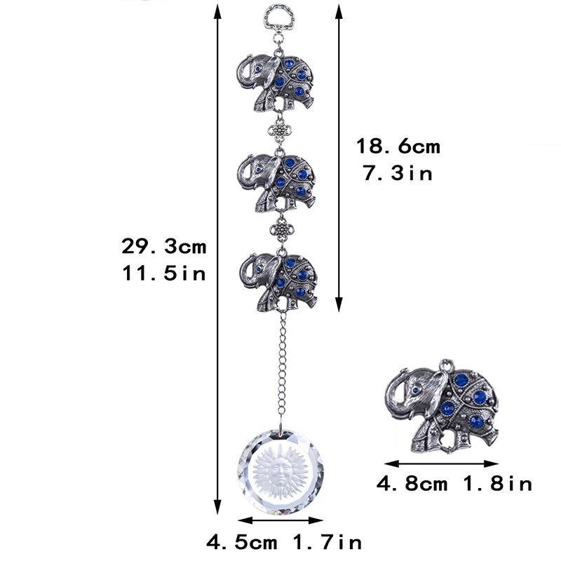 H& D, ручная работа, хрустальные радужные подвески, Висячие Подвески на окно, Ловец солнечных лучей, рождественские украшения, слоны, 45 мм, прозрачная Призма от солнца