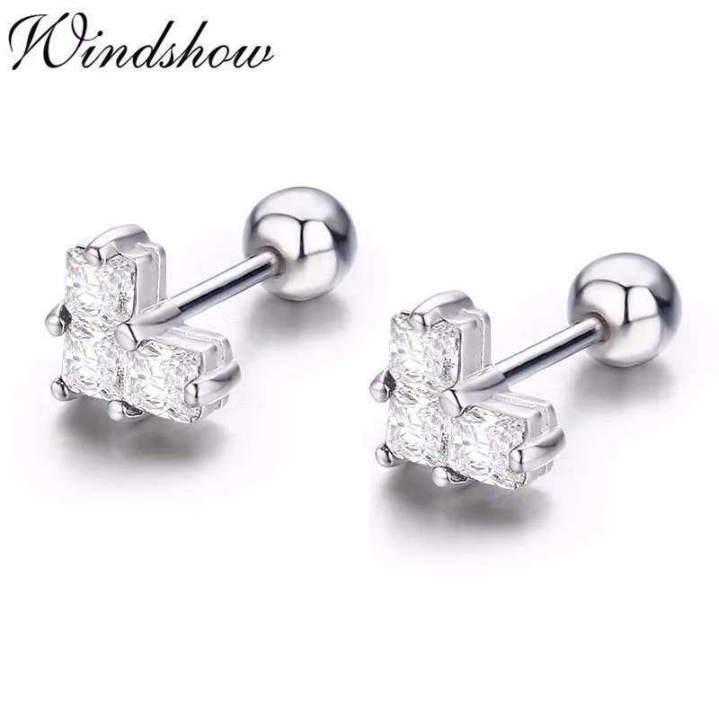 Милые 925 пробы серебряные серьги-гвоздики для женщин и девочек, ювелирные изделия для детей Orecchini Aros Aretes