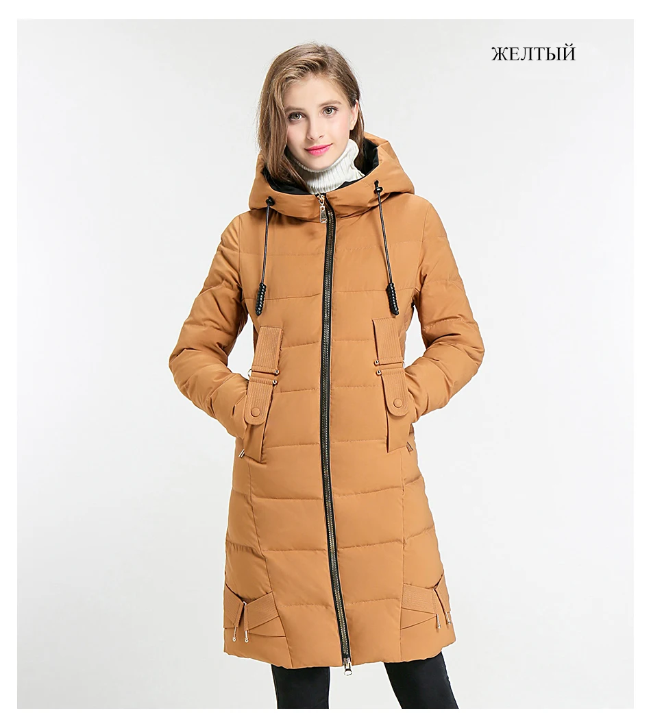 Евразия ограниченный полный длинные Новинка года Для женщин зимняя куртка со стоячим воротником с капюшоном Дизайн теплая практичная верхняя одежда пальто парка Y170007