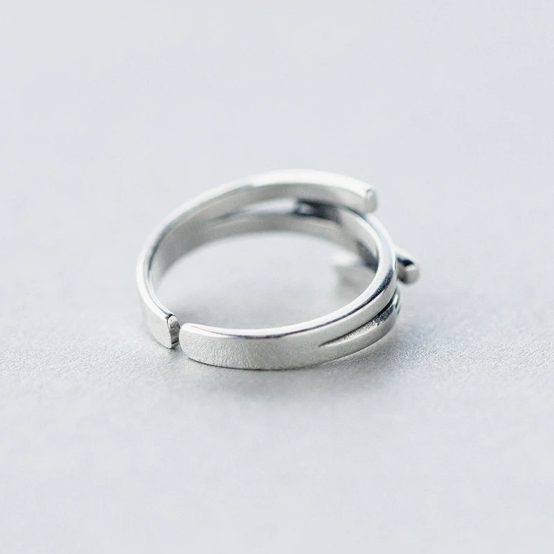 TOYOOSKY Thai Silver Retro Lines Open Ring For Women Fashion Girls Christmas Gifts Sterling-silver-jewelry
