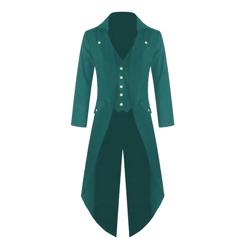 Мужское пальто однотонного цвета в стиле стимпанк, ретро смокинг, новинка, модная мужская одежда, мужская одежда, tiua FF