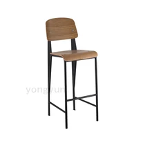 Стальной деревянный стул сталь+ деревянный стул Классический Современный Стандартный стул из стали и дерева известный дизайн мебель бар обеденный стул
