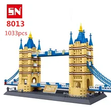 Совместимы с Legao детали для конструктора блоков игрушки, 1033 шт кирпичи, Сборная модель моста лондонской башни 8013