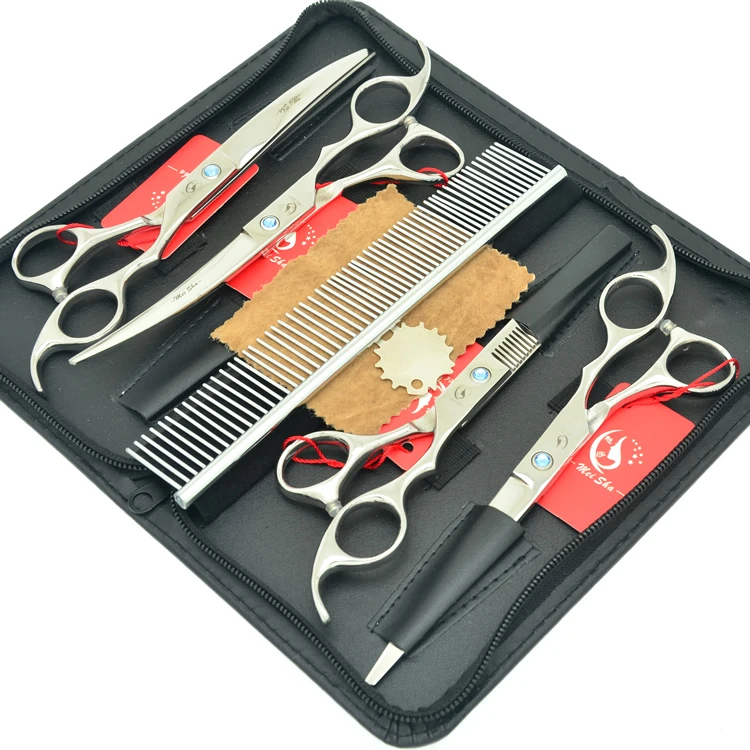 

Meisha 7 inch Japan 440c Pet Grooming Scissors Set High Quality Dog Scissors Animal Cutting Thinning Curved Shears HB0081