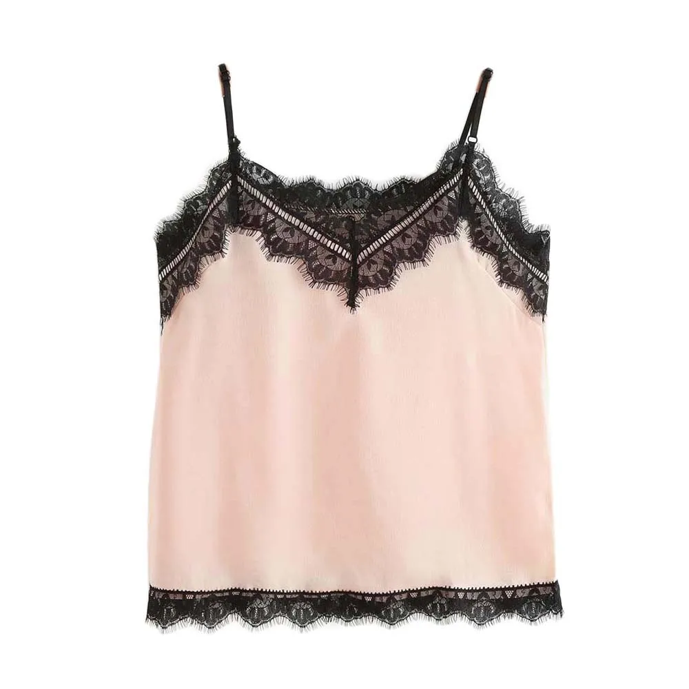 

Women crop top Lace Blouse Tee Casual Sleeveless Crop Top Vest Tank T shirts Blouse Cami Top Camisole vetement femme 2019 4.26L2