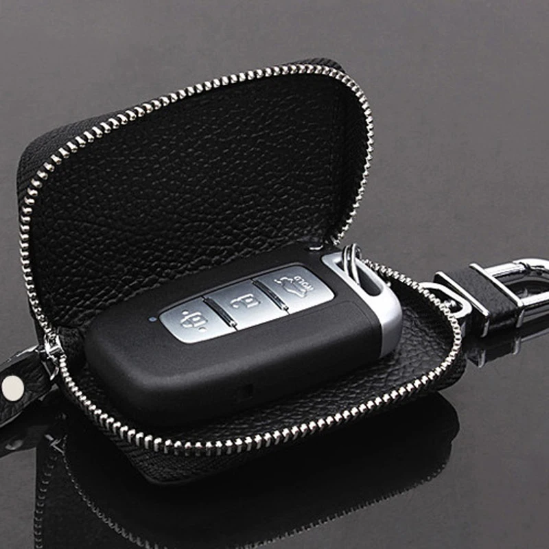 

Car Leather Men Key Keychain Cover Case Bag Purse for Jeep Renegade Cherokee Wrangler Compass Patriot Santafe i20 i30