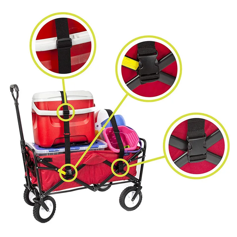 Home Office Storage Sports Collapsible Folding Outdoor Utility Wagon Extendable Straps For Wagons Black Extendable Straps #4M09 (3)