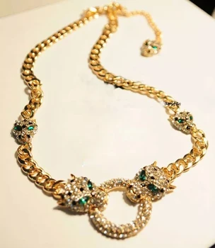 

super cool crystal leopard necklace tiger necklace jewelry