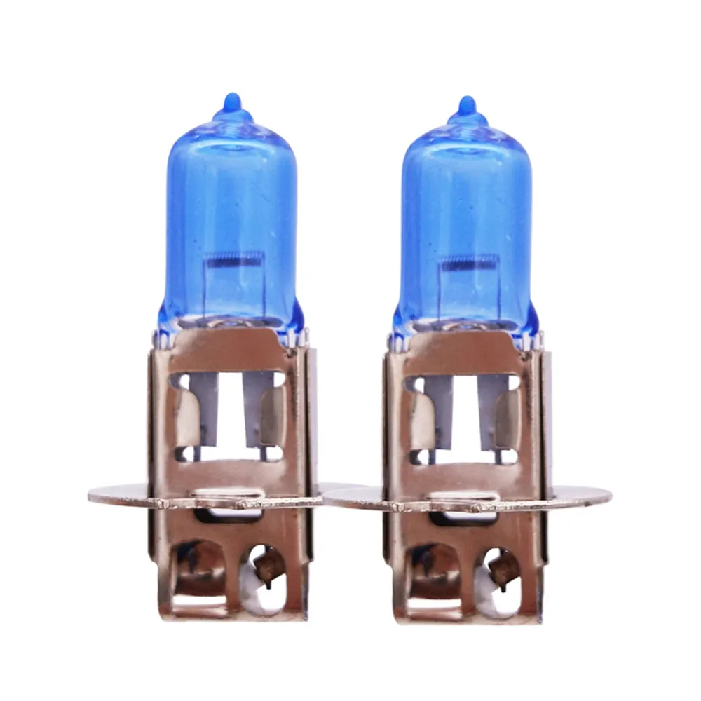 

2Pcs car highlight halogen bulb far and near light accessory modification kit H3 55W 12V 6000K high power 19Mar22