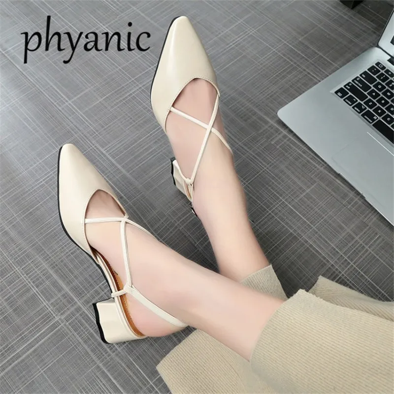 

Phyanic Brown Black Women Pumps Shoes Summer Pointed Toe Dress High Heels Boat Shoes Office Career Ladies Shoes tenis feminino