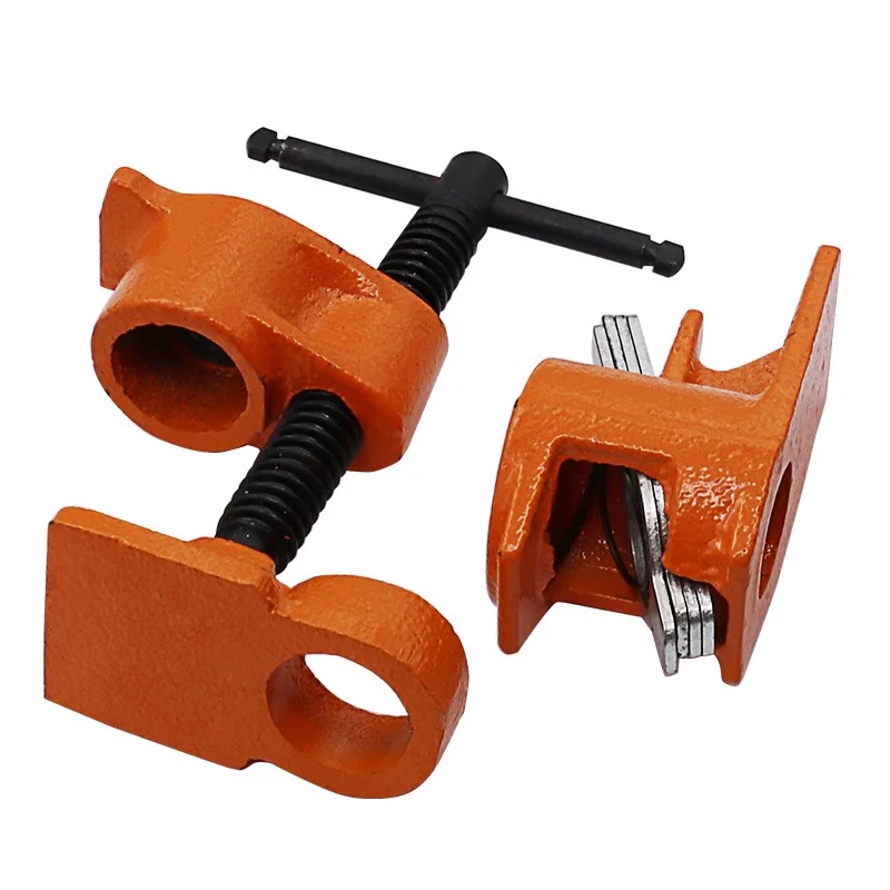 Woodworking jigsaw clamp pipe clamp carpenter pipe connector woodworking fixture 4 water pipe clamp 1 / 2 pipe