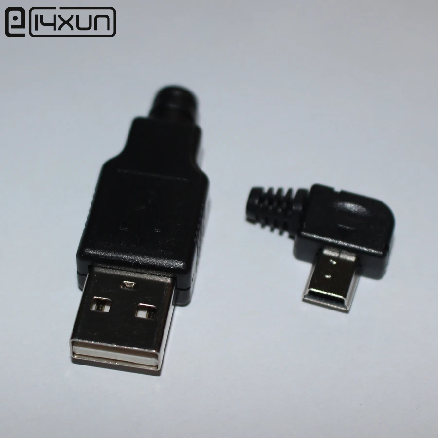 10 комплектов мини usb 5 PIN 90 градусов штекер + jack разъемы зарядное устройство P USB
