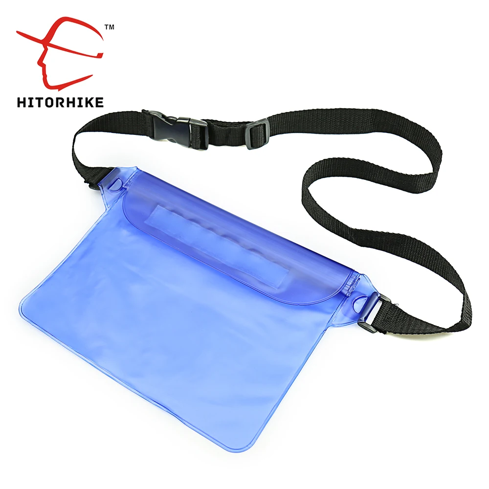 HITORHIKE Durable Waterproof Pouch Phone Bag Money Case With Waist Strap For Beach Swimming Boating Drifting Diving Rowing Boat