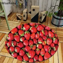 3D фрукты клубники яблоко круглый ковер гостиная салон спальня стул коврики для туалета Ванна нескользящий коврик декоративные ковры tapete