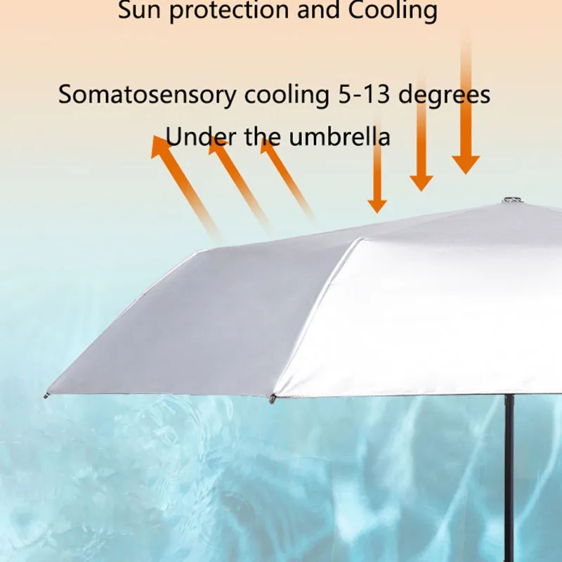 T.S.C пептидный Серебряный Мини зонт от солнца, складной карманный зонтик, Солнечный дождливый, портативный, для путешествий, летний подарок для девочек