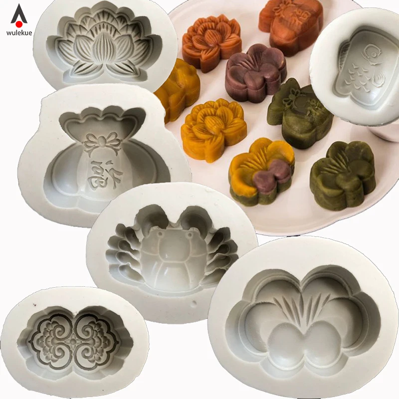 

Wulekue Silicone Fondant Mold Moon Cake Mould 3D DIYChocolate Mousse Mold Baking Decoration Bakeware Tools