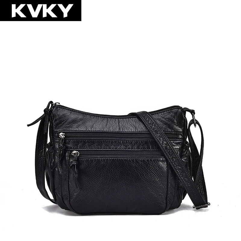 Us 22 23 Kvky Brand Women Shoulder Bag Small Soft Leather Handbags Las Casual Totes High Quality S Messenger Bolsas Feminina In