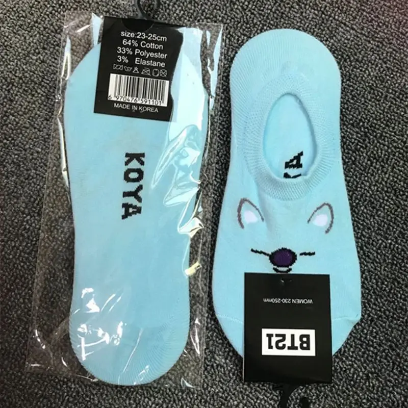 النساء للجنسين القطن قارب الجوارب انخفاض قطع غير مرئية Kpop Bangtan الفتيان لطيف Kawaii الحيوان الرموز التعبيرية لوح التزلج الهيب هوب الجوارب