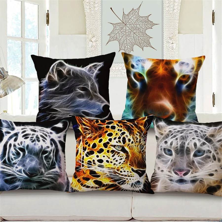 Tiger Lion Wolf Leopard 3D Animal Cushion Cover Home Decor Vintage Bed Decorative Pillow Covers For Sofa Throw Pillow Case e950 Tiger Lion Wolf Leopard 3D Animal Cushion Cover Home Decor Vintage Bed Decorative Pillow Covers For Sofa Throw Pillow Case e950