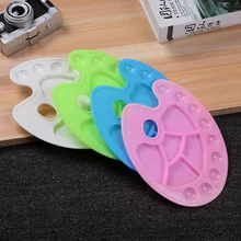 14 колодцев, палитра цветов воды, пластиковая палитра акварельных красок, лоток для рисования, цветная масляная краска, поддон с отверстием для большого пальца