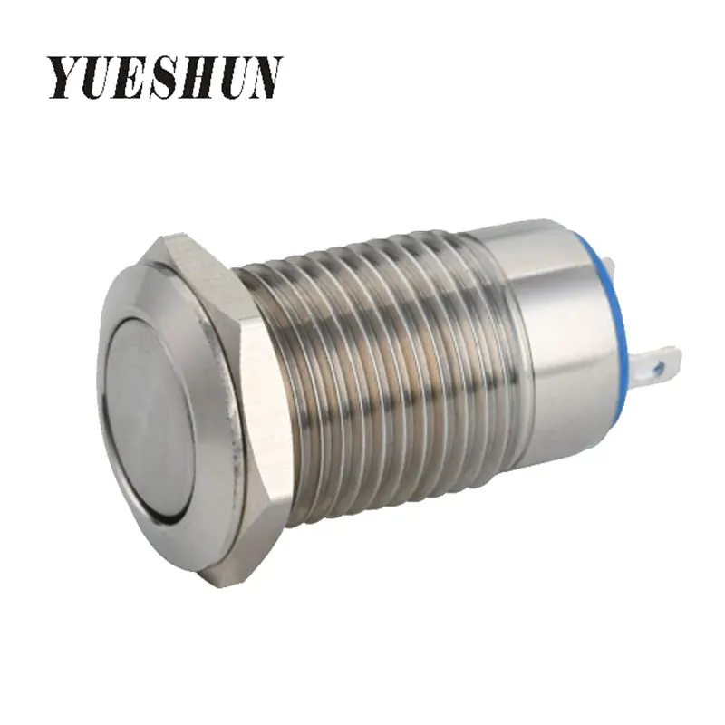 

12mm Metal Waterproof Switches High Head Electrical Equipment Momentary Stainless Steel Push Button Switch
