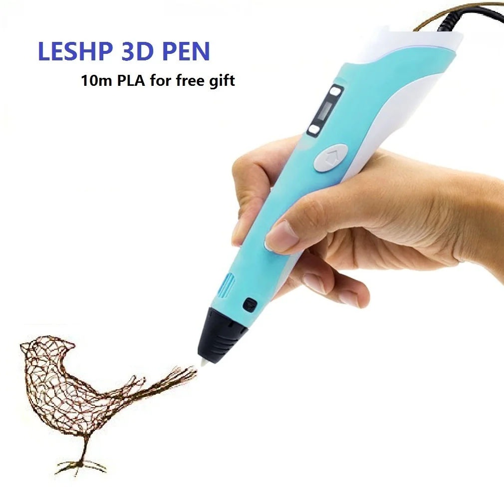 

3d pen birthday gift Set LCD Display gadget 3D Drawing Pens PLA EU/US Plug Birthday Present For Kids 3 D Pen Drop Shipping