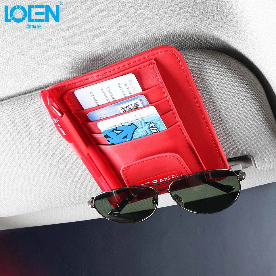 1Pcs Fashion Car Sun Visor card holder Storage Bag Glasses Pen Card