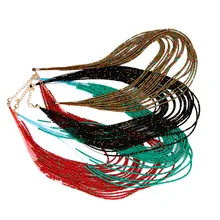 Ретро преувеличенная индивидуальность Модные женские разноцветные многослойные бусы колье-чокер нагрудник ожерелье