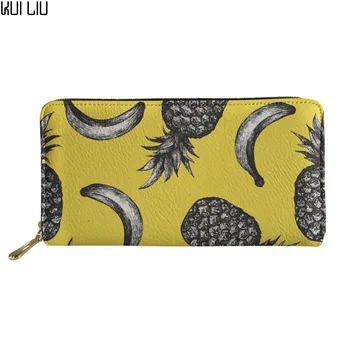 

Customized Women Wallet Coin Purses Holders Ladies Bananas Pineapples Print Purses&Wallets Pu Leather Clutch Purse Money Bag