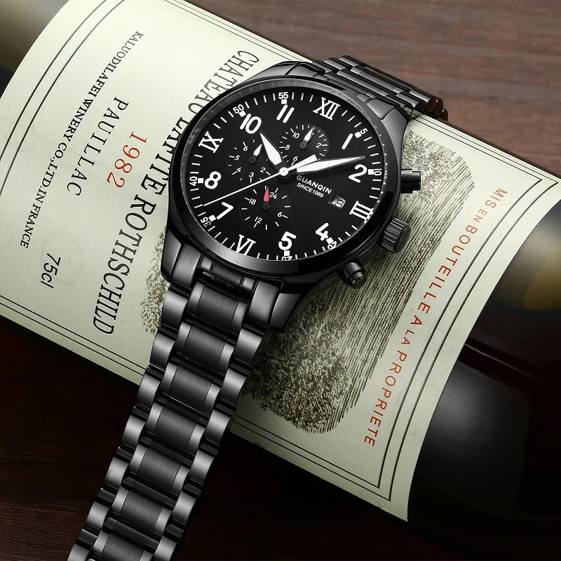 GUANQIN Mechanical Watch Men Black Luxury Brand Watch Sport Waterproof Luminou Automatic Watch 2017 Chinese Wrist Watch (15)