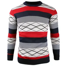 Spring Autumn Sweaters 2017 New Sweaters Men Fashion Autumn Patchwork Knitted Pullover Men O-Neck Casual Men Sweater XXXL