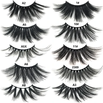 

10 Styles 25mm Lashes Handmade Long Thick Cross Fake Eyelashes Wholesale Makeup 5d Mink Eyelashes Dramatic 25mm Mink Lashes