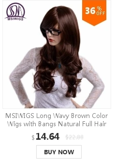 MSI Wigs 26 дюймов длинные волнистые парики Черный цвет натуральные волосы парик мягкий синтетический парик для черных женщин термостойкий