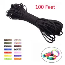 Нейлоновый парашютный трос для кемпинга, 100 футов 31 м, семиядерный полиэстеровый зонтик, Паракорд туристический, аксессуары