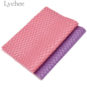 

Lychee Life 29x21cm A4 Mermaid PVC Leather Fabric High Quality Synthetic Leather DIY Material For Handbag Garments