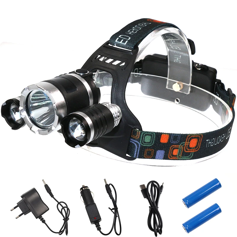 

Focus Cree XM L-T6 Powerful Headlamp LED Waterproof 4 Modes Headlight Camping Frontal Lantern Light Bike Head Torch Use 2*18650