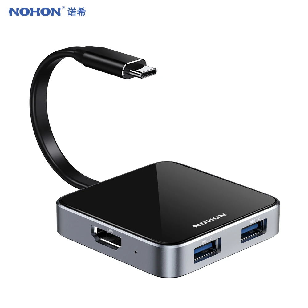  NOHON USB-C to HDMI Adapter 5 IN 1 USB 3.0 HUB Type C Converter PD Dock For MacBook Xiaomi Samsung 