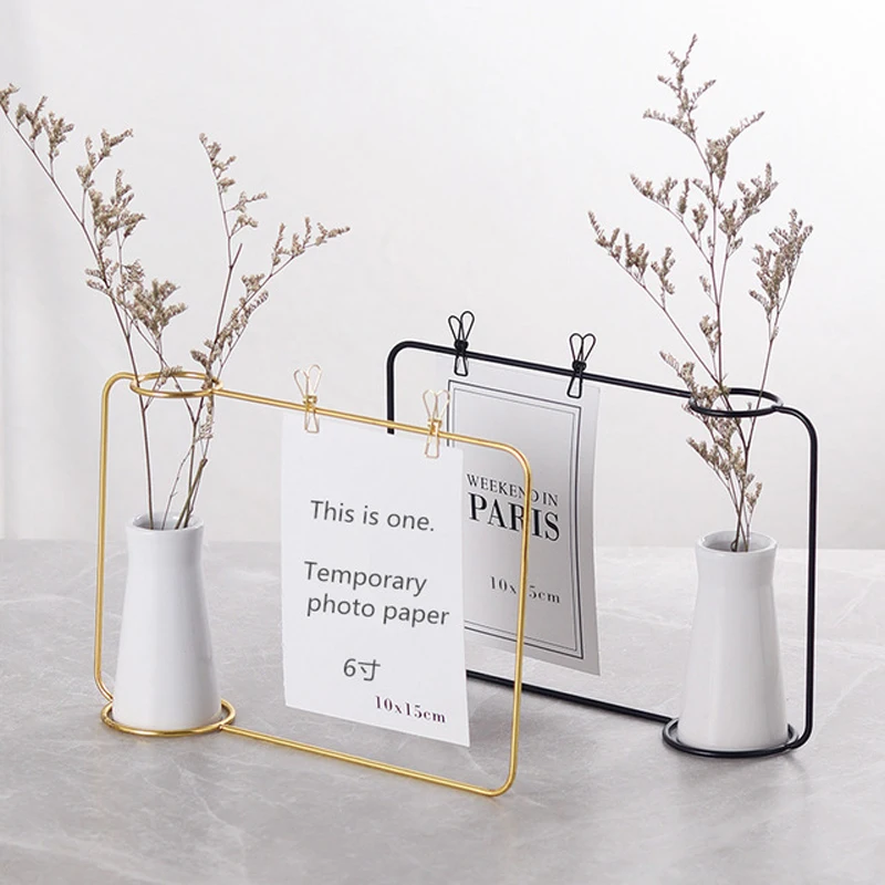  Nordic Iron Art Desktop Decoration Notes Clips Card Photo Holder Table Memo Name Message Clips with