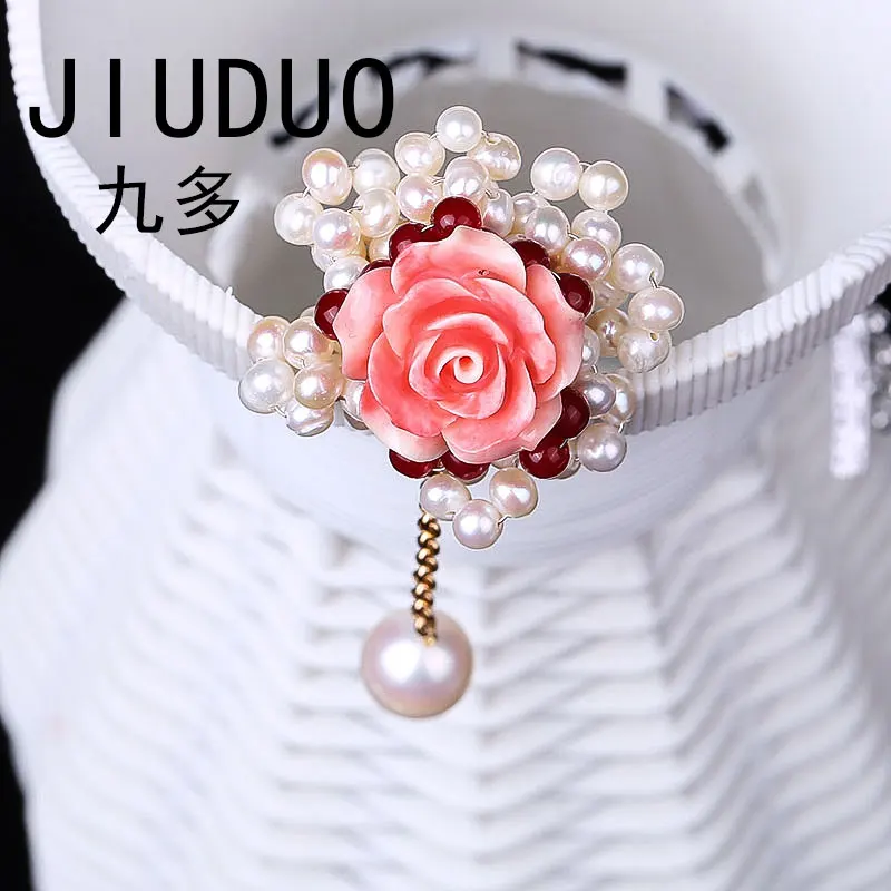 

Shells flowers Korean pearl brooches women jackets cardigan sweaters suits chest flowers pins clothing accessories