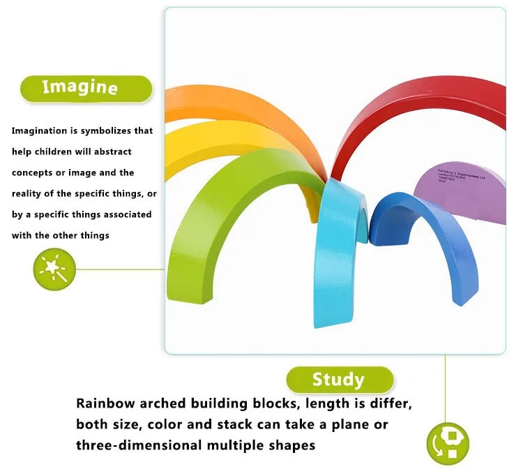Деревянный блок радужные детские строительные блоки деревянные игрушки для детей раннего обучения Монтессори развивающие блоки деревянные-15