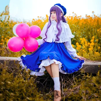 

Anime Cosplay Lolita Sweet Dress Costume Cos DAIDOUJI TOMOYO Cos Blue High Quality Dress Set For Women