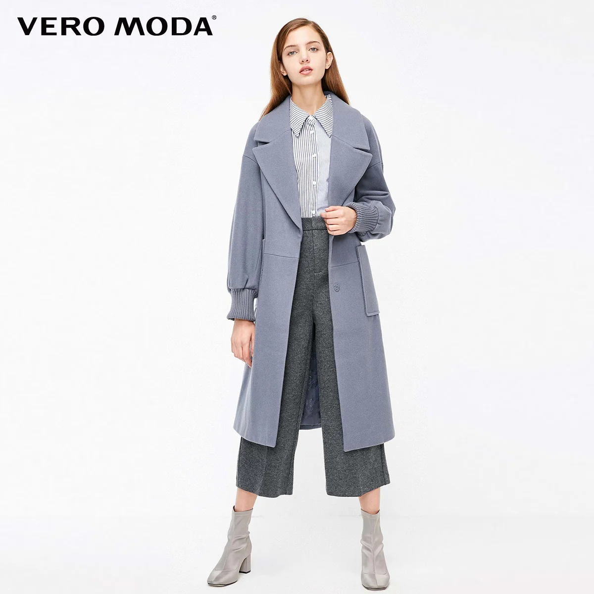 Vero Moda новое рабочее свободное приталенное минималистичное шерстяное пальто с лацканами для женщин | 318427507