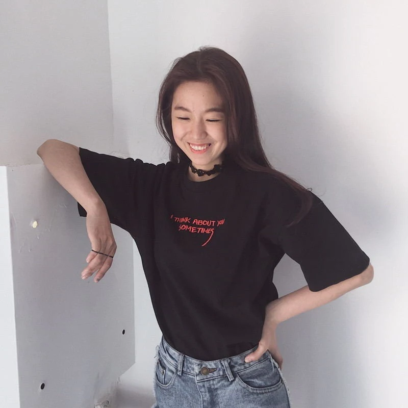 

i think about you sometimes T-Shirt graphic cotton aesthetic women unisex camisetas tumblr grunge funny street style art tee top