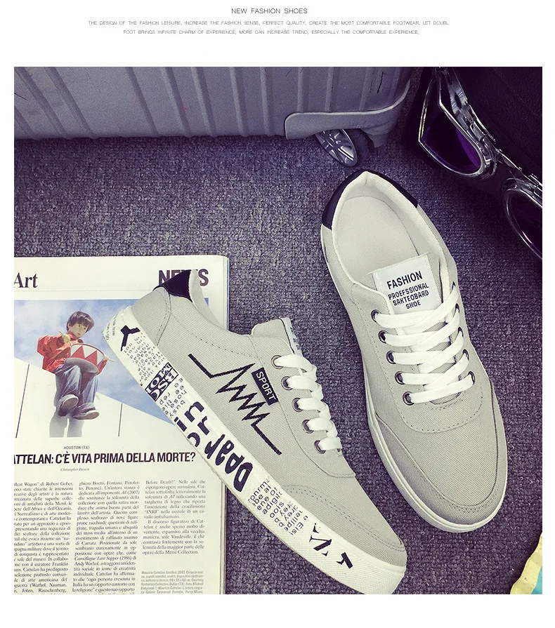 New 2019 Spring Summer Canvas Shoes Men Sneakers Low top Black Shoes Men's Casual Shoes Male Brand Fashion shoesujm9
